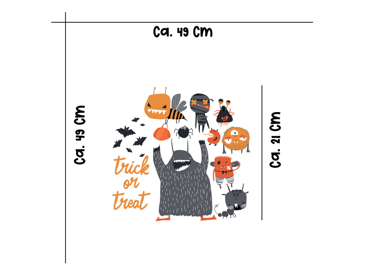 Jersey Stoff PANEL - Monster - Trick or Treat