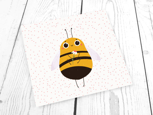 Jersey Stoff PANEL - Hummel mit Blümchen
