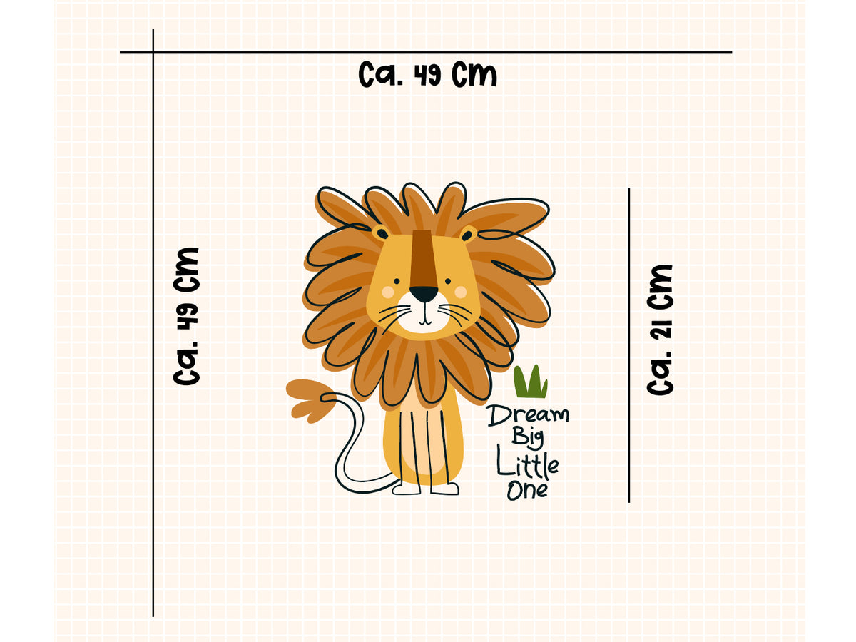 Jersey Stoff PANEL - Löwe - Dream Big Little One