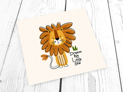Jersey Stoff PANEL - Löwe - Dream Big Little One