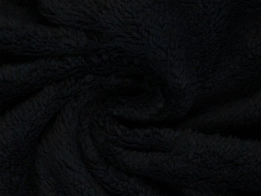 Doubleface Plüsch Stoff - schwarz