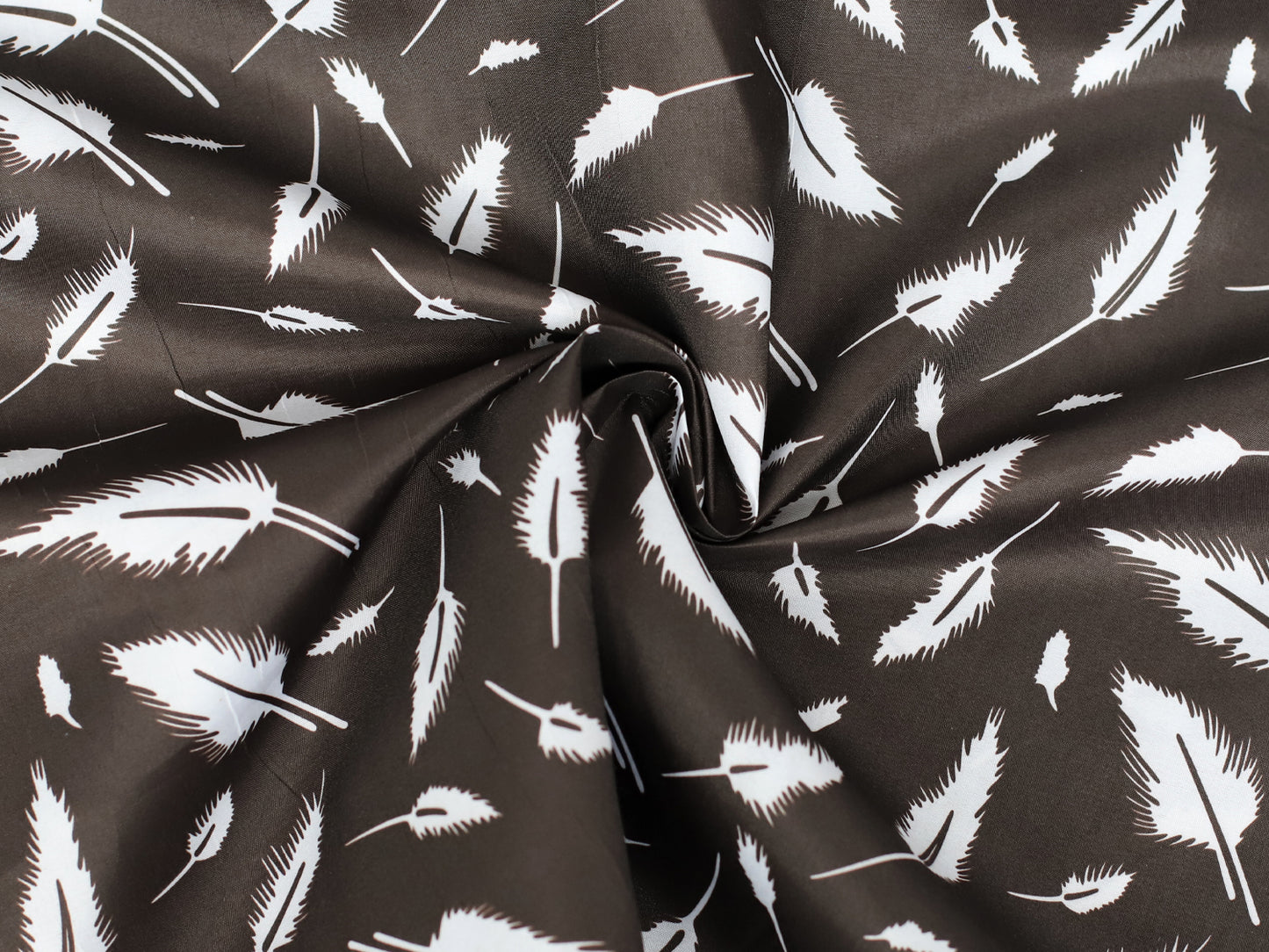 Stoff - Polyester - Federn, dunkelbraun