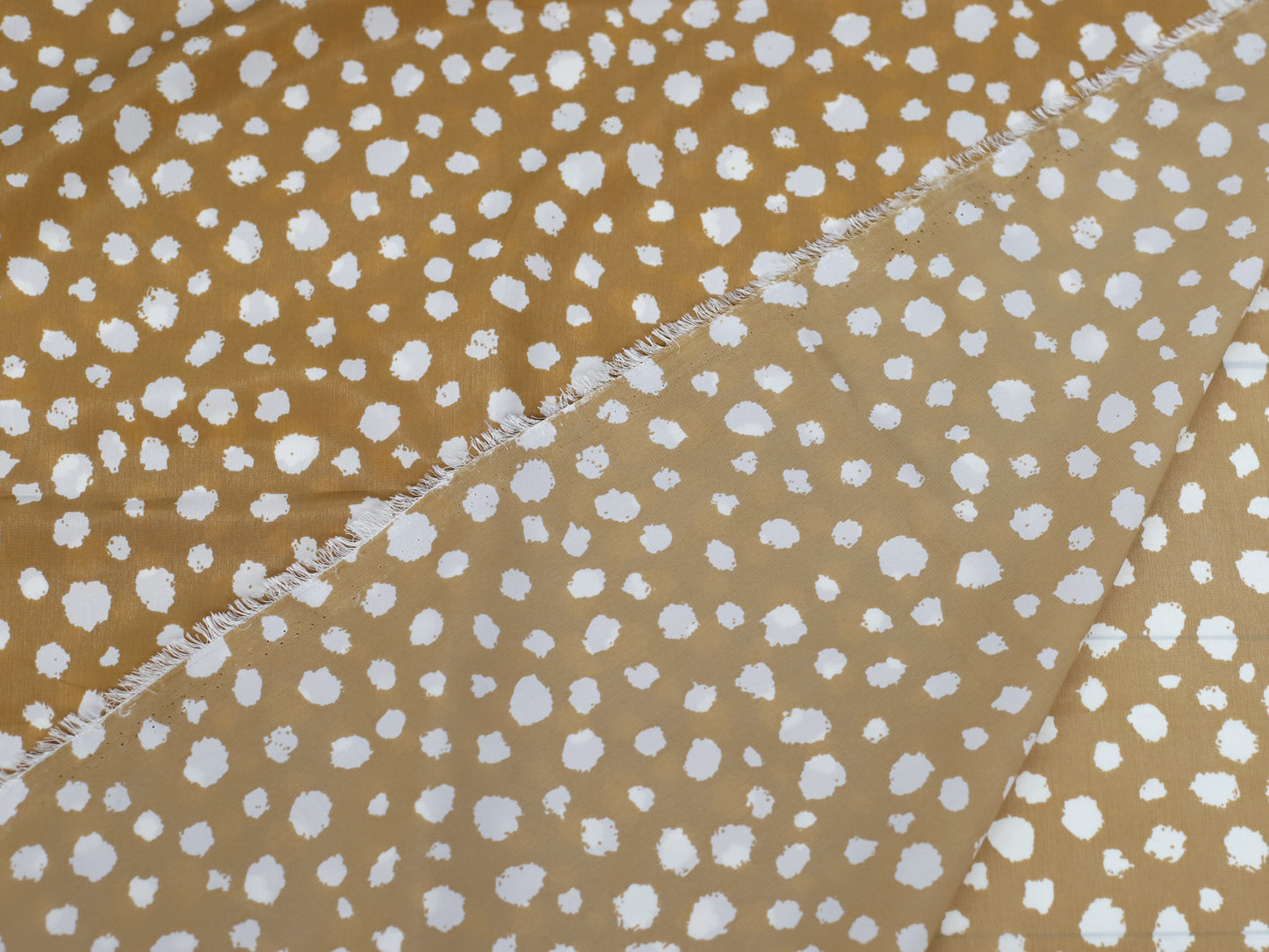 Bekleidungsstoff - Polyester - Tupfen - senf, blass