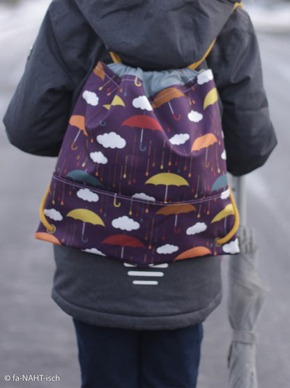 stoff-softshell-swafing-fiete-herbst-winter-regenschirm-regentropfen-regen-aubergine-naehbeispiel