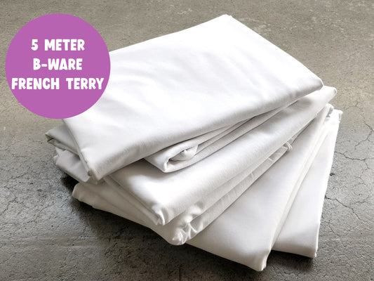 5m B-WARE Paket - Uni French Terry - weiß