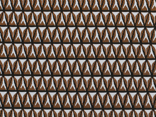 Strickjacquard Stoff - Grafisch - schwarz,ocker