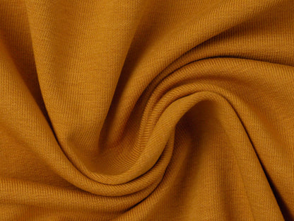 stoff-sweat-sommersweat-angeraut-baumwolle-swafing-eike-herbst-winter-2022-23-einfarbig-uni-curry