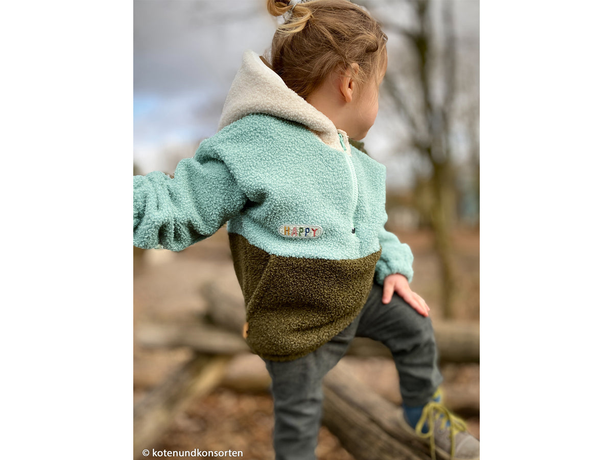 Teddy Stoff - Teddyboucle-Fleece - schwarz