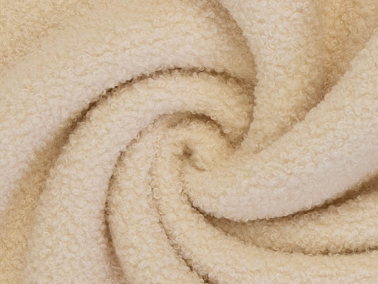 Teddy Stoff - Teddyboucle-Fleece - naturweiß
