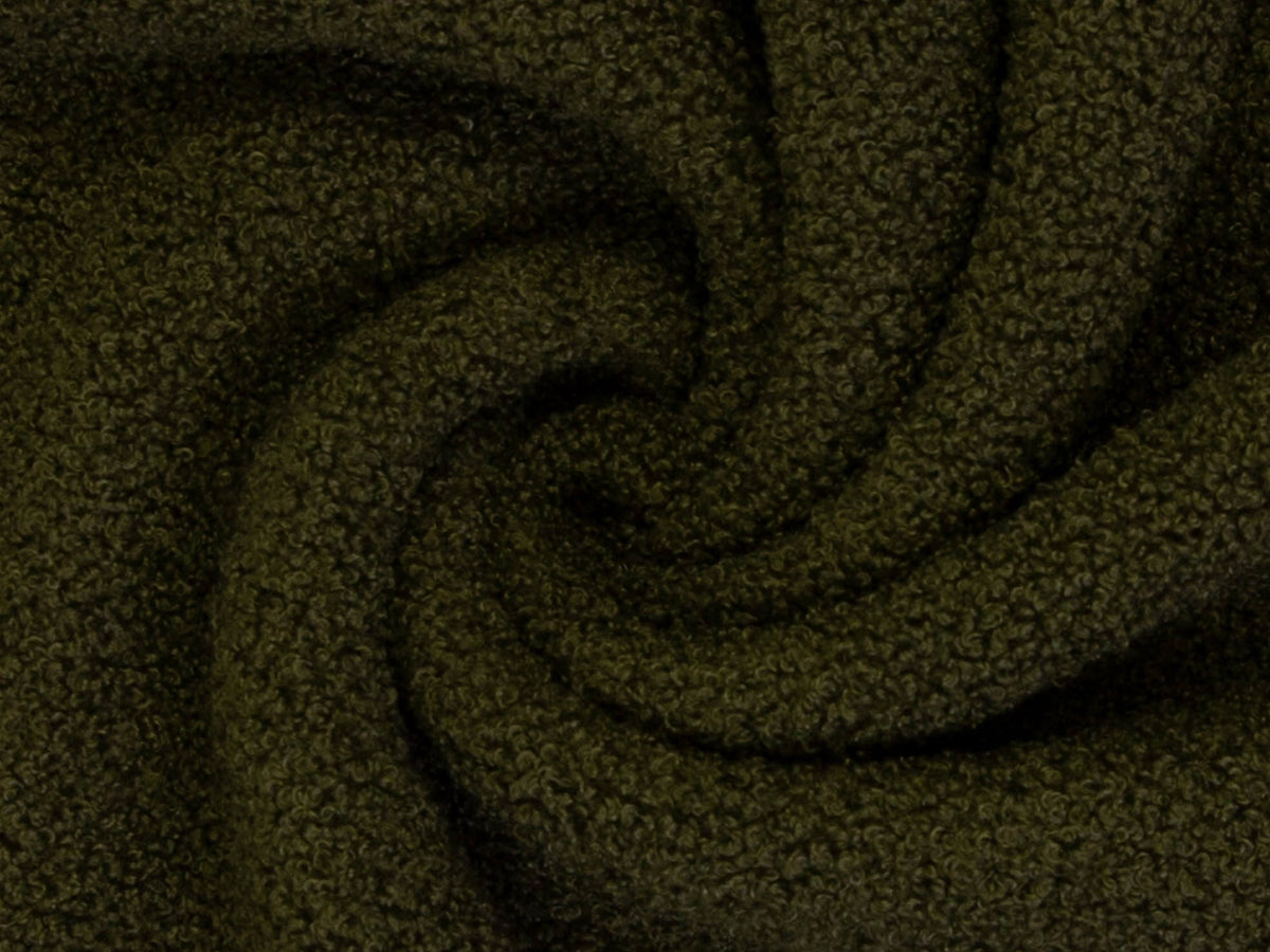 Teddy Stoff - Teddyboucle-Fleece - oliv