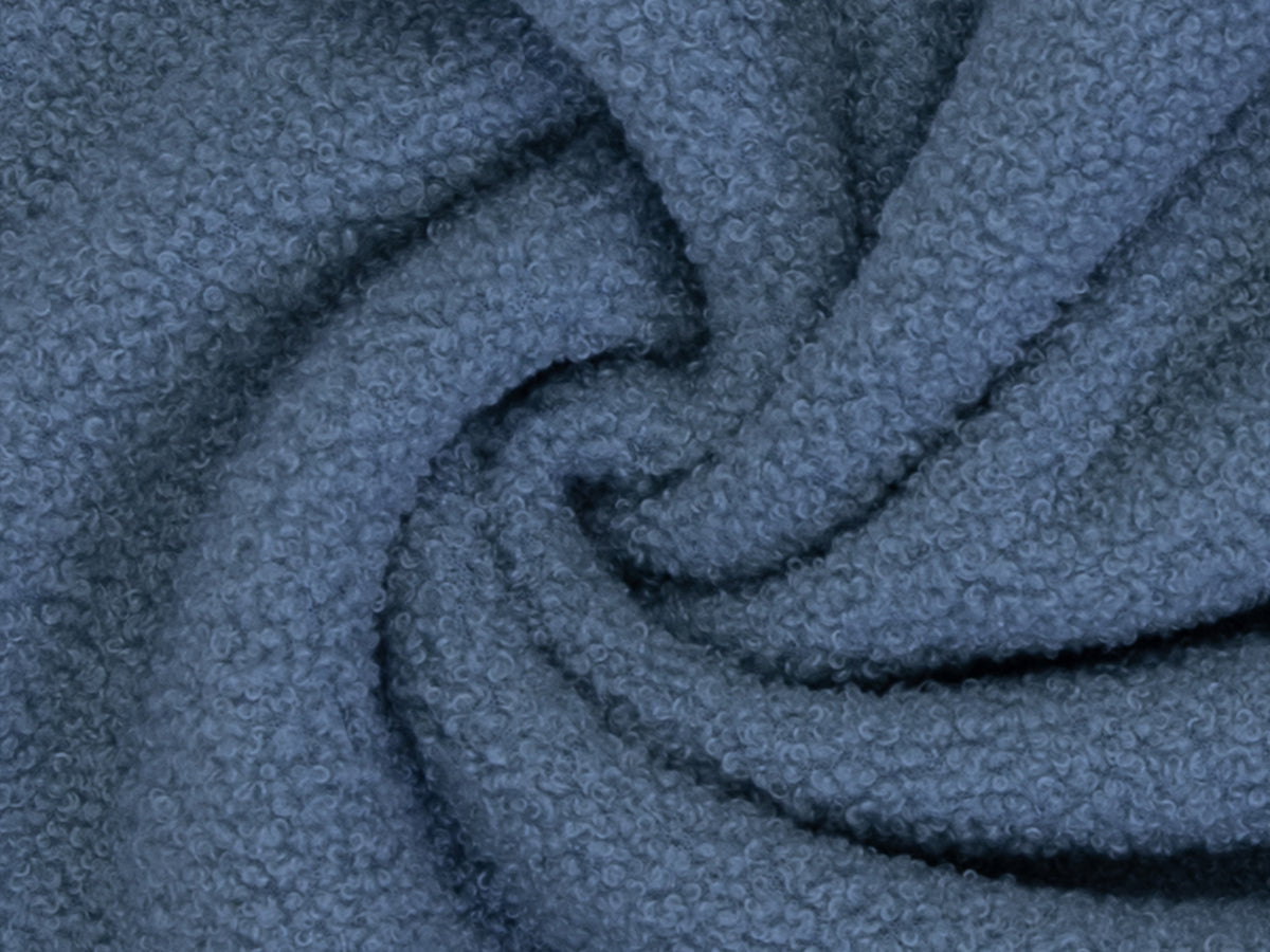 Teddy Stoff - Teddyboucle-Fleece - rauchblau