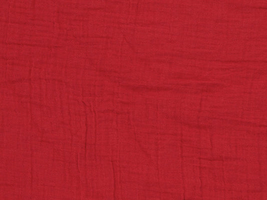 Uni Musselin Stoff in rot, 100% Baumwolle, ideal für Nähprojekte. rot musselin stoff kaufen.