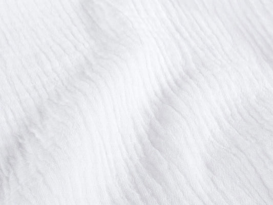 Uni Musselin Stoff - weiß. Ideal zum Nähen und Dekorieren. Jetzt weißer Musselin Stoff kaufen.