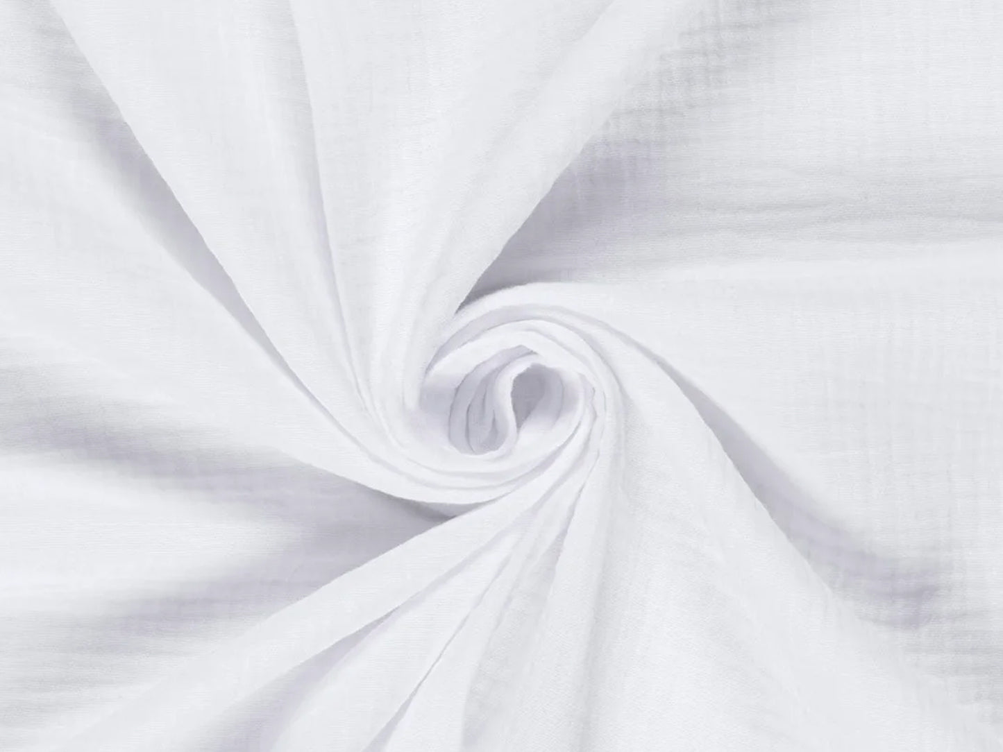 Uni Musselin Stoff - weiß, 100% Baumwolle, ideal zum weißer Musselin Stoff kaufen.