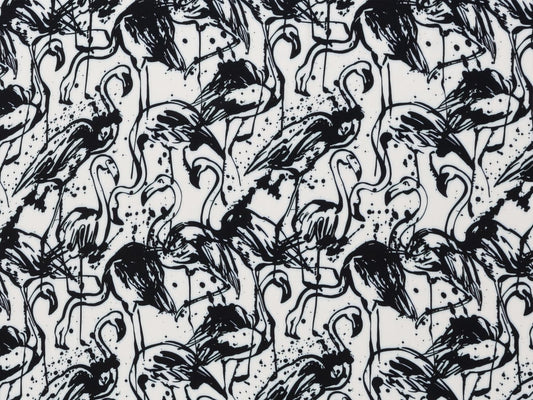 stoff-viskose-fruehling-sommer-daytona-swafing-schwarz-weiss-flamingos