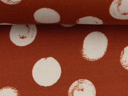 stoff-viskose-leinen-fruehling-sommer-selma-swafing-tupfen-punkte-terracotta-2