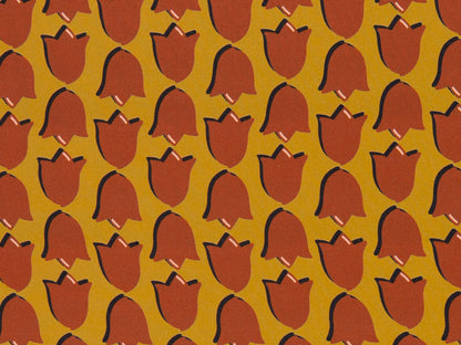 stoff-viskose-webware-swafing-cherry-picking-retro-tulip-goldgelb