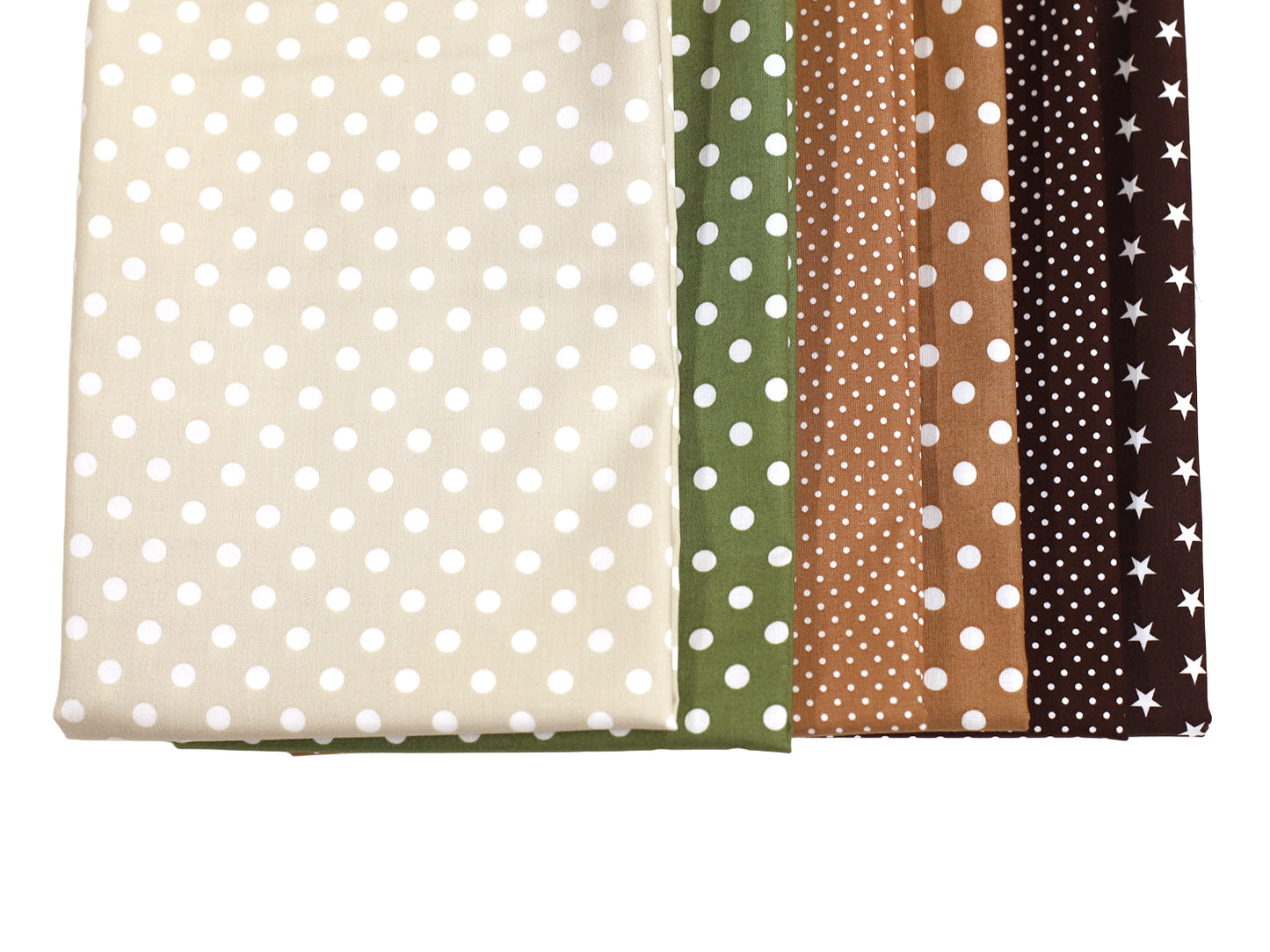 Stoffpaket - Baumwollstoffe 3m - Herbsttag mit gepunkteten Designs in verschiedenen Farben