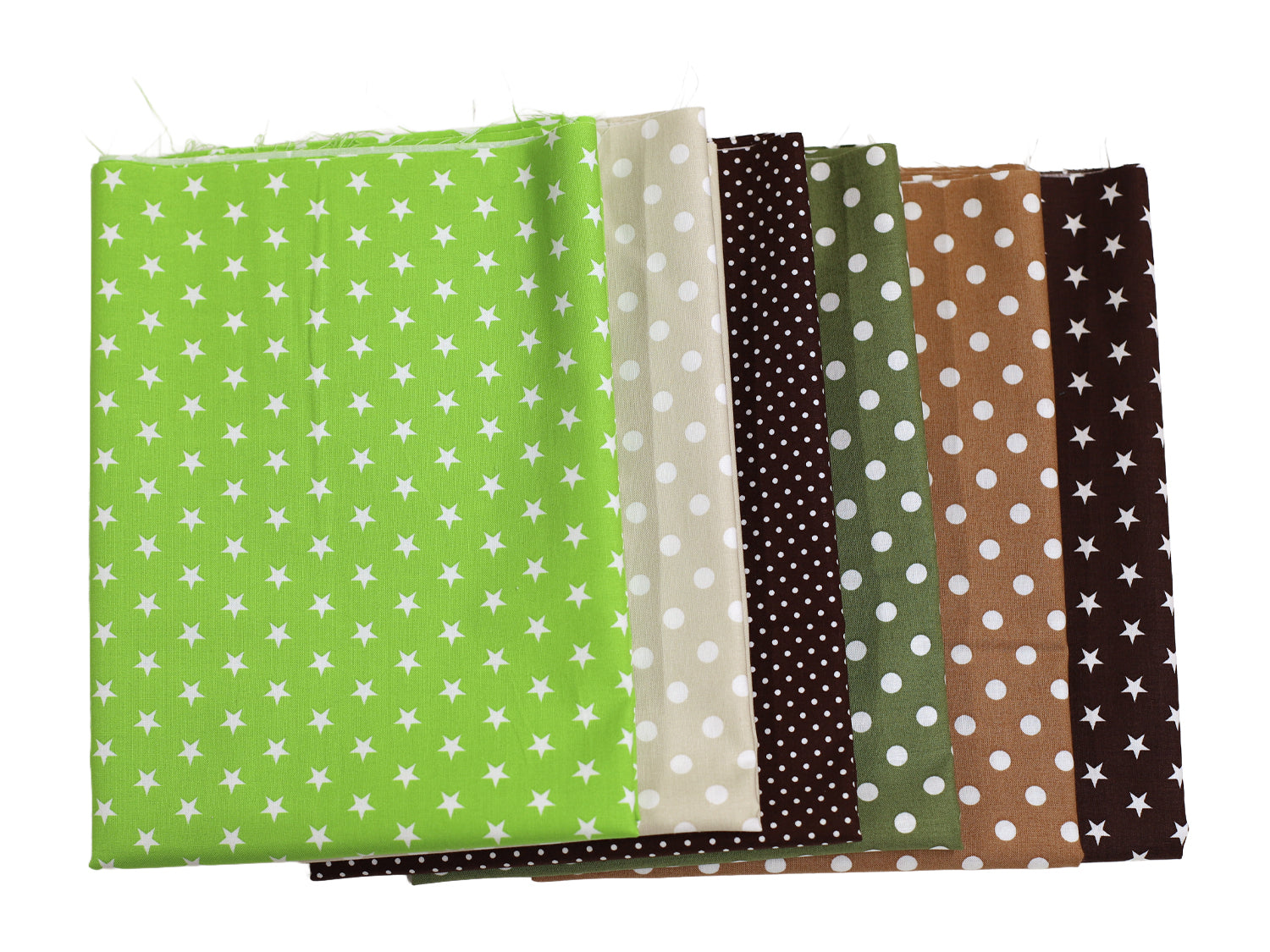 Stoffpaket - Baumwollstoffe 3m - Waldspaziergang mit verschiedenen Farben und Mustern, ideal für kreative Projekte.