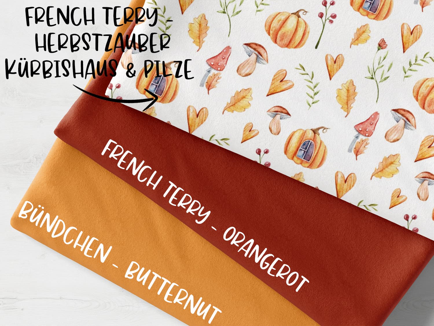 stoffpaket-stoff-french-terry-sommersweat-herbstzauber-kuerbishaus-orangerot-buttnut-2