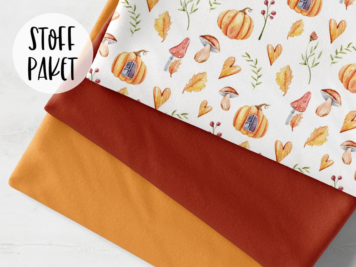 stoffpaket-stoff-french-terry-sommersweat-herbstzauber-kuerbishaus-orangerot-buttnutbild