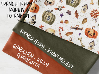 stoffpaket-stoff-french-terry-sommersweat-kuerbis-totenkopf-khaki-terracotta-2