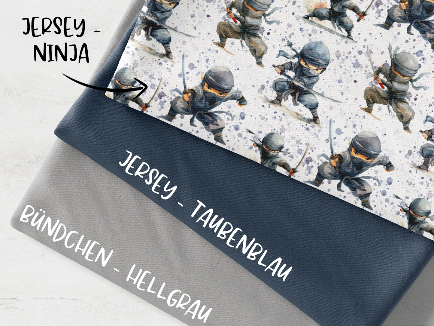 Stoffpaket - Ninja - hellgrau