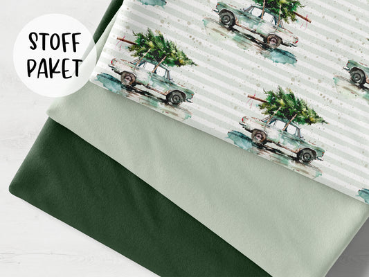 Stoffpaket - Driving Home - dunkelgrün