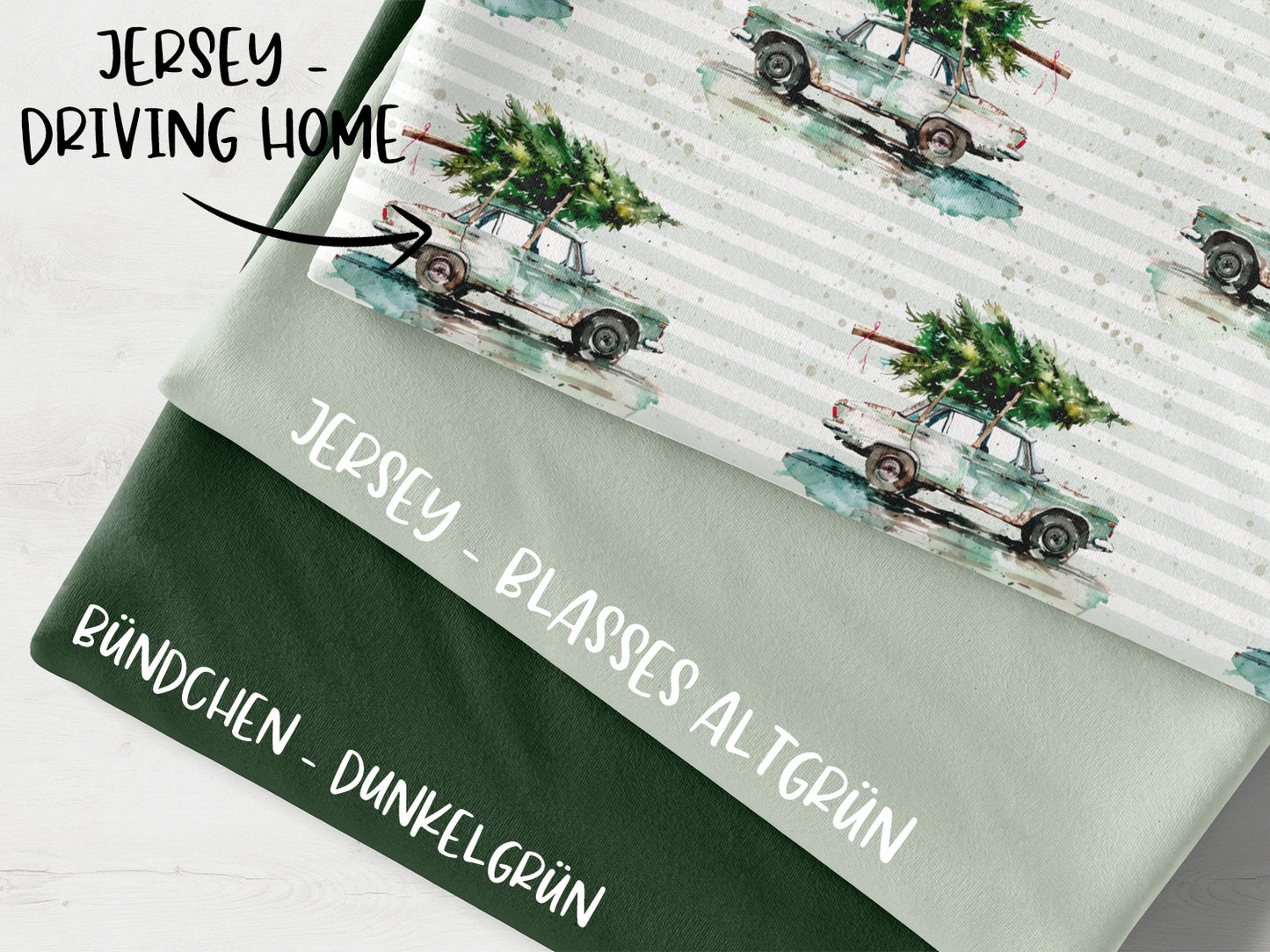 Stoffpaket - Driving Home - dunkelgrün