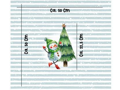 Jersey fabric - Frosty Friends PANEL - Christmas tree