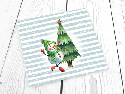 Jersey fabric - Frosty Friends PANEL - Christmas tree