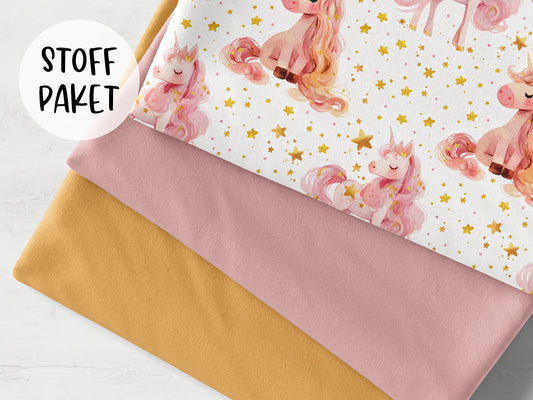Stoffpaket - Unicorn Dreams - altgelb, blass