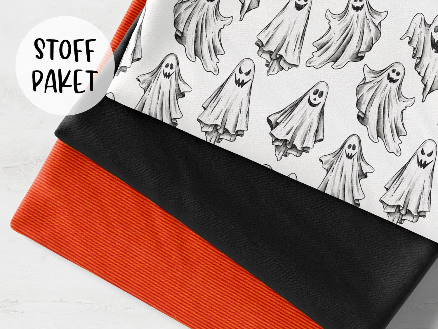 stoffpaket-stoff-jersey-baumwolle-baumwolljersey-halloween-herbst-gespenst-geist-schwarz-weiss-orange-bild