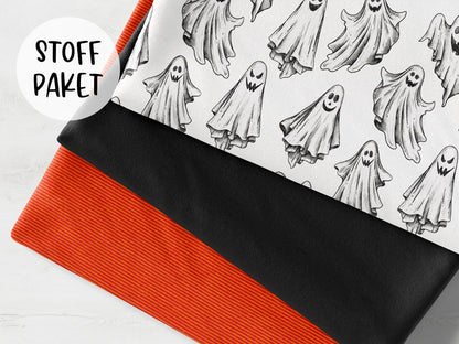 stoffpaket-stoff-jersey-baumwolle-baumwolljersey-halloween-herbst-gespenst-geist-schwarz-weiss-orange-bild