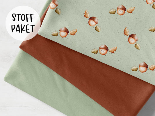 stoffpaket-stoff-jersey-baumwolle-baumwolljersey-herbst-blaetter-eichel-happy-acorn-bild