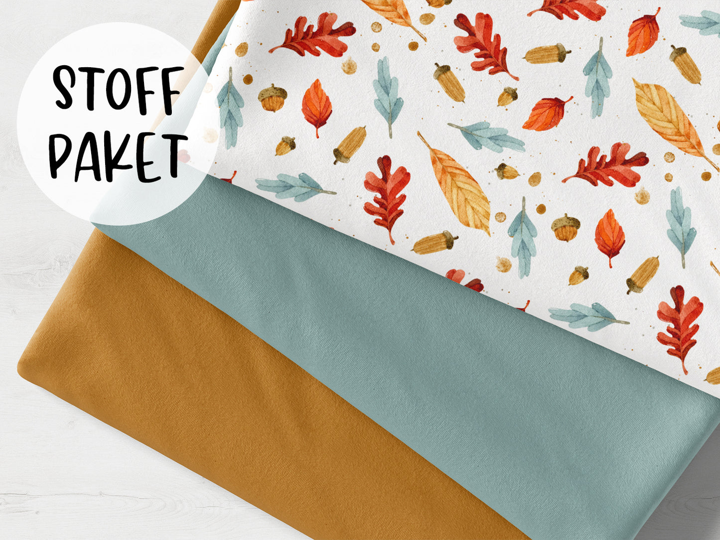 Stoffpaket - Fallende Blätter - ocker