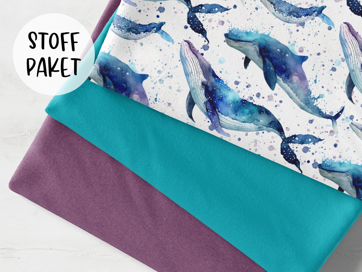 stoffpaket-stoff-jersey-baumwolle-baumwolljersey-unterwasserwelt-nautical-maritim-watercolor-whale-aquarell-wal-kleckse-sprenkel-aqua-lila-blau-bild