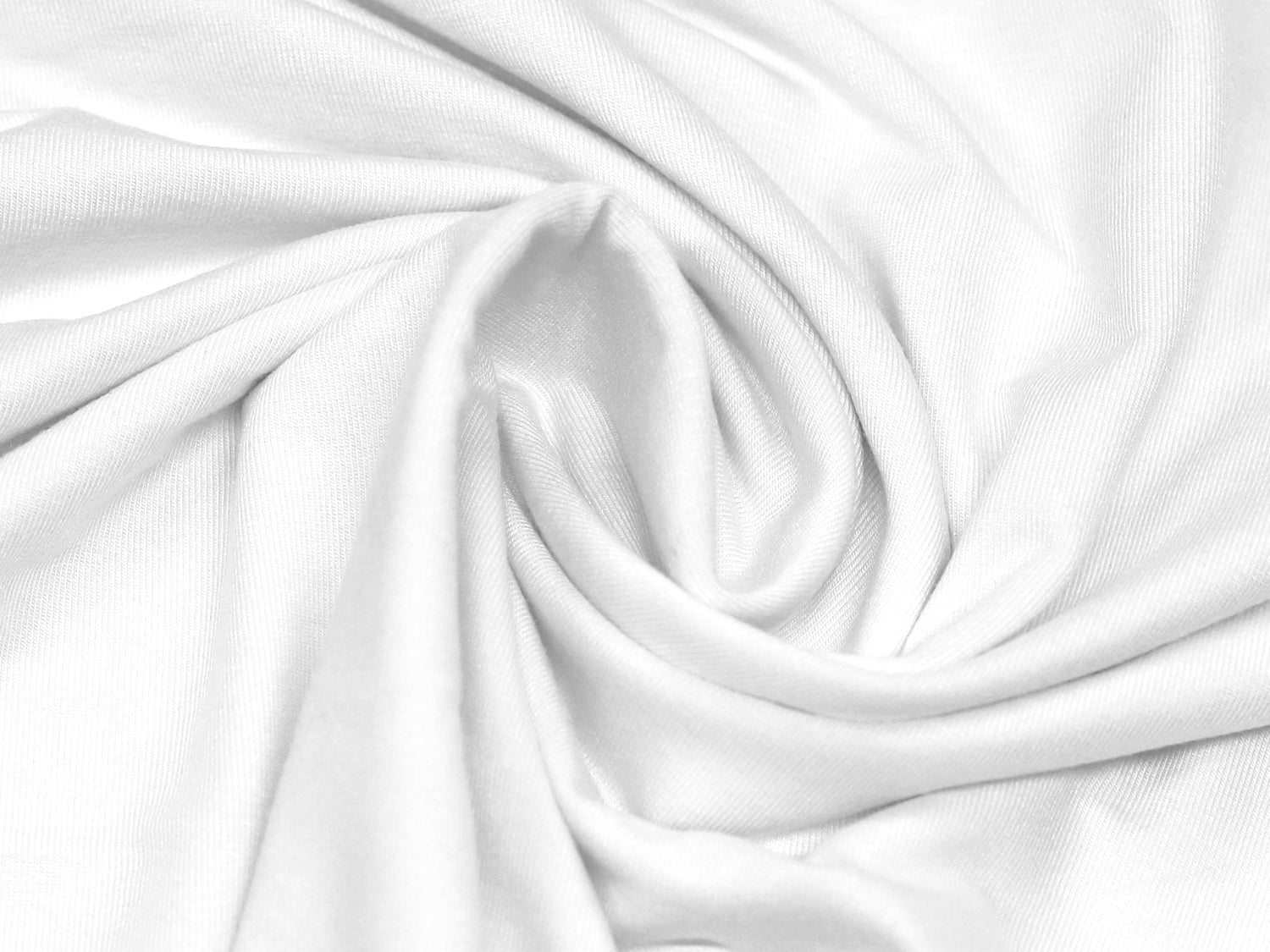 Modal jersey fabric white, soft and flowing fabric showcasing smooth texture and pristine color.