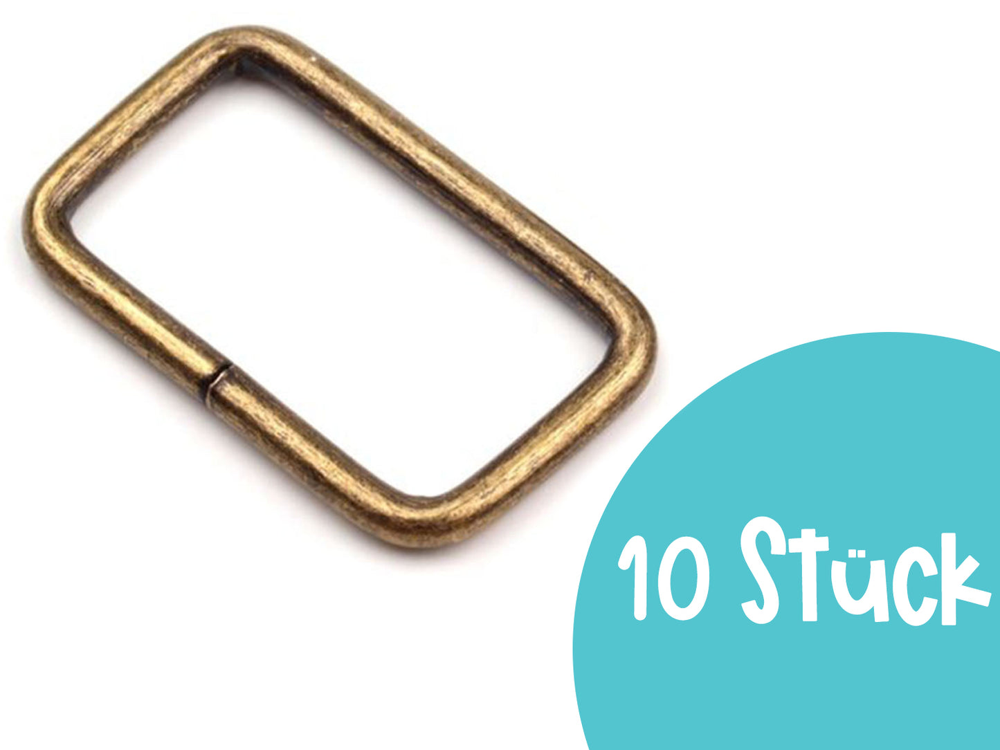 10 Stück - Vierkantring 32 mm - bronze