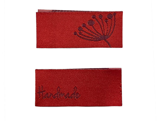 webetikett-zum-annaehen-handmade-blaubeerstern-pusteblume-dunkelrot