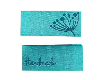 webetikett-zum-annaehen-handmade-blaubeerstern-pusteblume-tuerkis