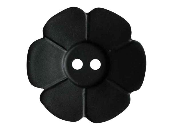 Knopf Blümchen 28mm - schwarz