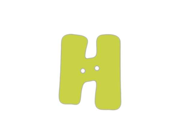 Buchstaben Knopf - grün - H