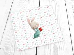 Jersey Stoff - Hase mit Buch - PANEL