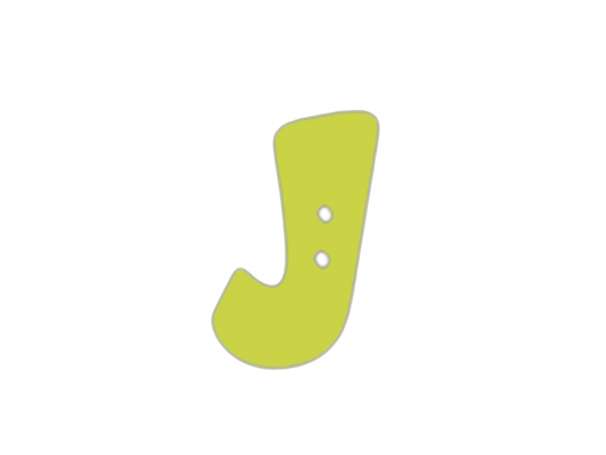 Buchstaben Knopf - grün - J