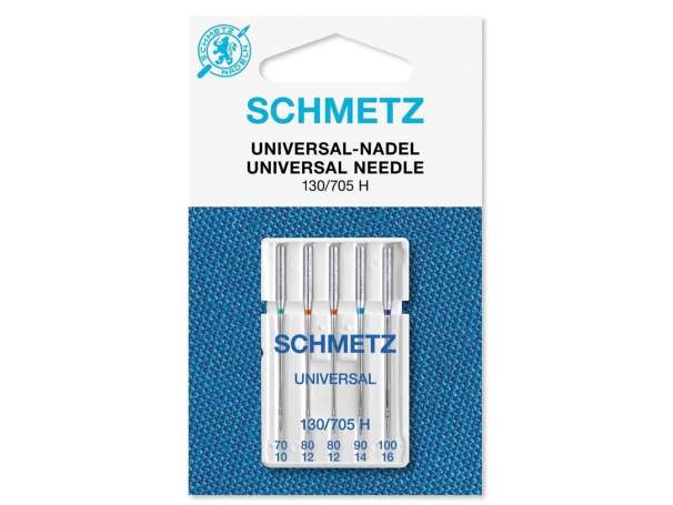 Schmetz - 5 Nähmaschinennadeln, Universal-Nadel 130/705 H - NM 70/10-100/16