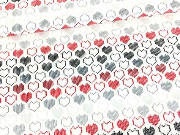 Baumwolle Stoff - Knit Hearts