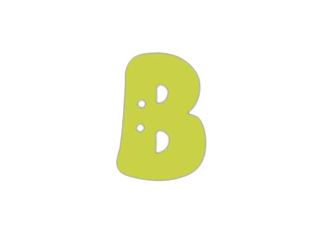 Buchstaben Knopf - grün - B