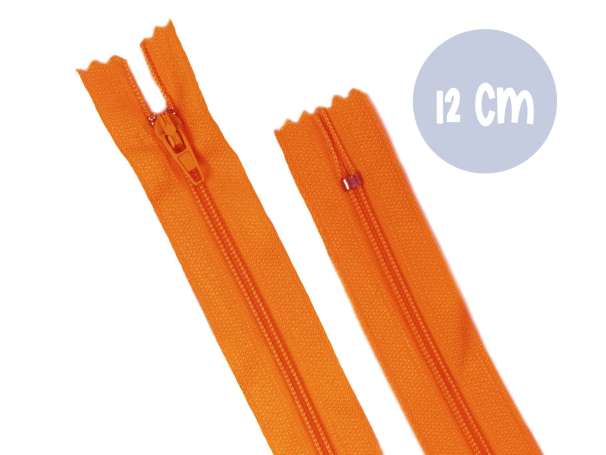 Reißverschluss - 12 cm - orange