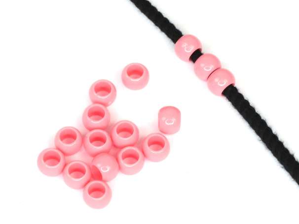 12 Kordel-Perlen - 7x10 mm - rosa